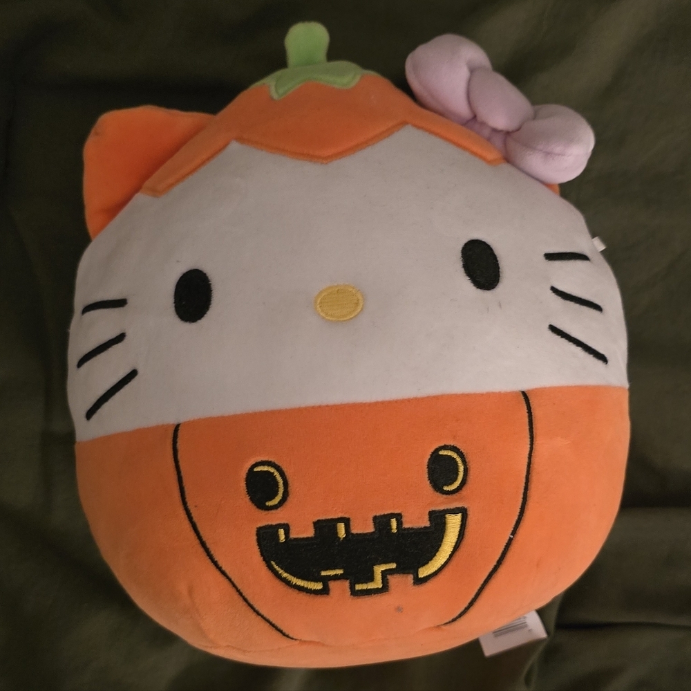 Squishmallows Orange and White Pumpkin Plush